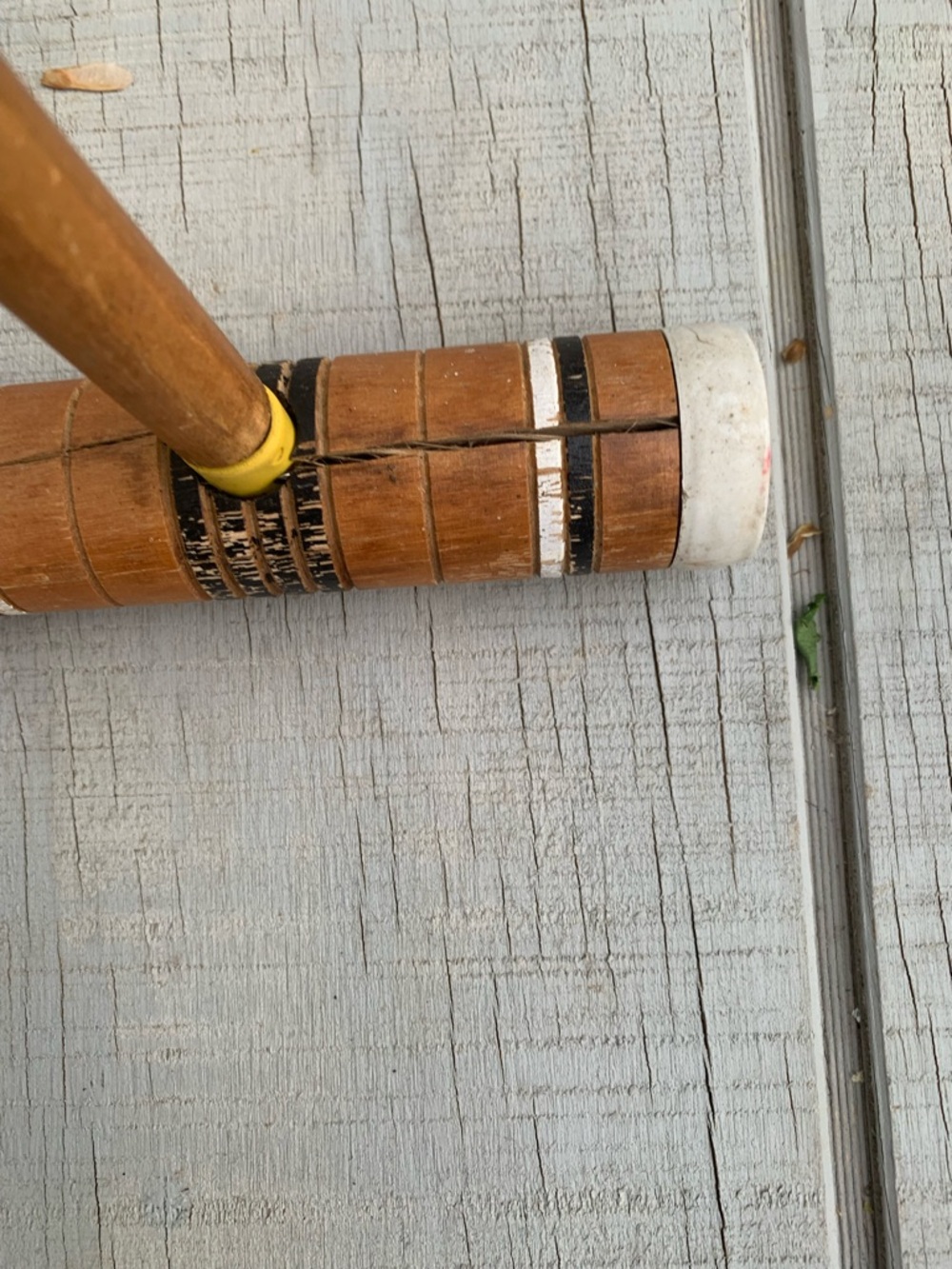 Vintage Wooden Croquet Set 6 Player Color Stripe Mallets Balls Outdoor Game - Picture 11 of 11